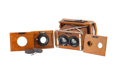 Lot 540 - A Contessa-Nettel Deckrullo Nettel Tropen Folding Strut Stereo Camera Outfit