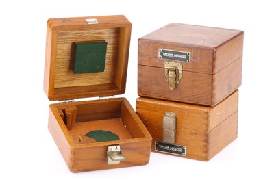 Lot 526 - Three Wooden Taylor Hobson Lens Cases