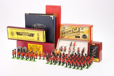 Lot 993 - Boxed New Metal figures by Britains comprising set 2297 Trooping the Colour, 40189 Cameron Highlanders, 27013 dismounted Camel Corps Trooper,  with a lot of Britains Deetail and metal guards