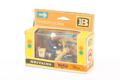 Lot 957 - Britains motorbikes - 2nd type - boxes comprising 9671 Racing Norton, 9672 British Despatch Rider, 9673 Police Patrolman, and 9678 M V Augusta