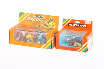 Lot 952 - Britains boxed motorcycles comprising 9652 3 Racing Motorcycles and 9699 Racing Combination