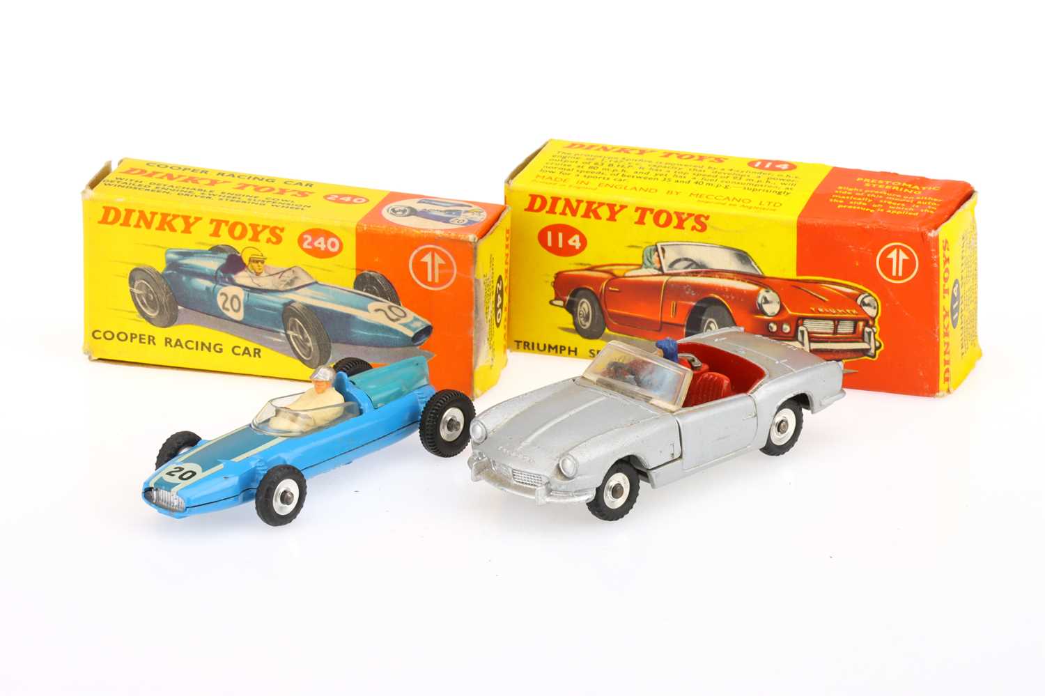 Lot 948 - Boxed Dinky Toys 114 Triumph Spitfire and 240 Cooper Racing Car