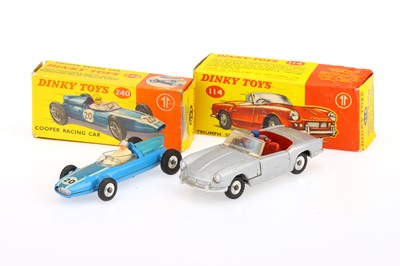 Lot 948 - Boxed Dinky Toys 114 Triumph Spitfire and 240 Cooper Racing Car