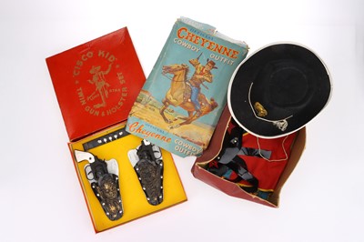 Lot 939 - Boxed Lone Star 'Cisco Kid' Twin Gun & Holster set and a 'Cheyenne' Cowboy Outfit