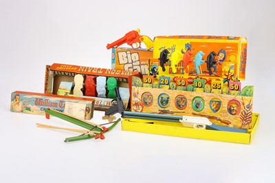 Lot 941 - Shooting games by various makers including Marx and Chad Valley comprising Wagon Train shooting game