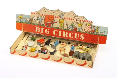 Lot 967 - Japanese boxed set of lead copies of Britains and Charbens Circus figures