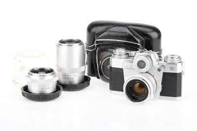 Lot 55 - A Zeiss Ikon Contarex 'Bulls-Eye' 35mm SLR Camera Outfit