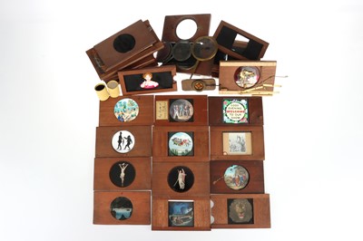 Lot 437 - A Collection of Wooden Framed Victorian Magic Lantern Slides