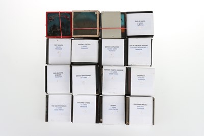 Lot 443 - 16 Transfer Printed Set of Magic Lantern Slides