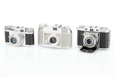 Lot 59 - A Zeiss Ikon Contina, a Finetta and a Braun Paxette Cameras