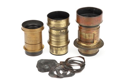 Lot 244 - A Selection of Brass Camera Lenses