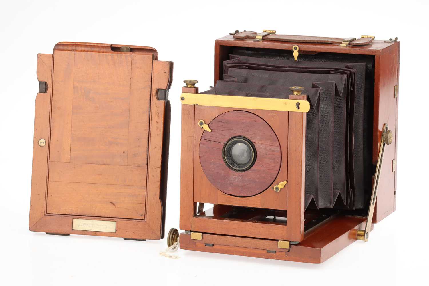 Lot 207 - A Perken, Son, & Rayment Optimus Half-Plate Mahogany & Brass Field Camera