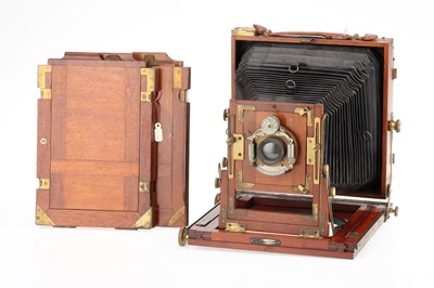 Lot 208 - A Butcher & Son Half Plate Mahogany & Brass Field Camera