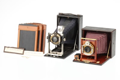 Lot 215 - A Rochester Optical Pony Premo 4x5 Folding Bed Camera