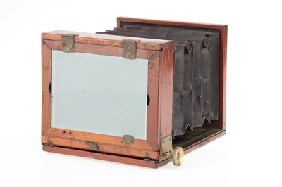 Lot 216 - A Ross London Half Plate Mahogany & Brass Tailboard Camera