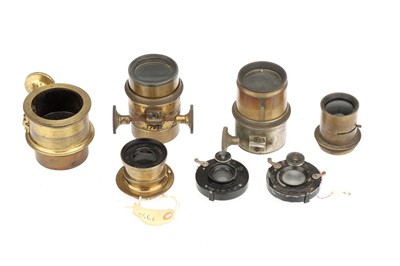 Lot 193 - A Mixed Selection of Brass Lenses & Lenses in Shutters