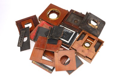 Lot 225 - A Selection of Mahogany & Brass Folding Camera Parts