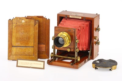 Lot 223 - A J. Lancaster & Son 'The 1893 Instantograph Patent' Quarter Plate Mahogany Camera