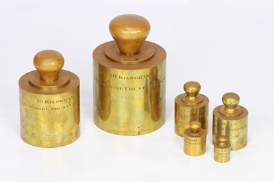 Lot 416 - A Part Set of Metric Inspectors Weights, 1905