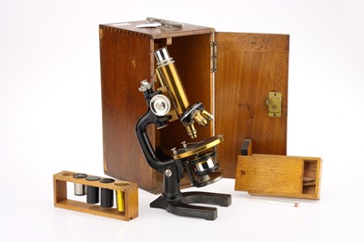 Lot 353 - A 'Jug-Handle' Microscope By Reichert