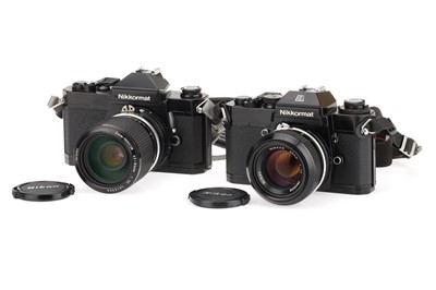 Lot 35 - Two Black Nikon Nikkormat 35mm SLR Cameras
