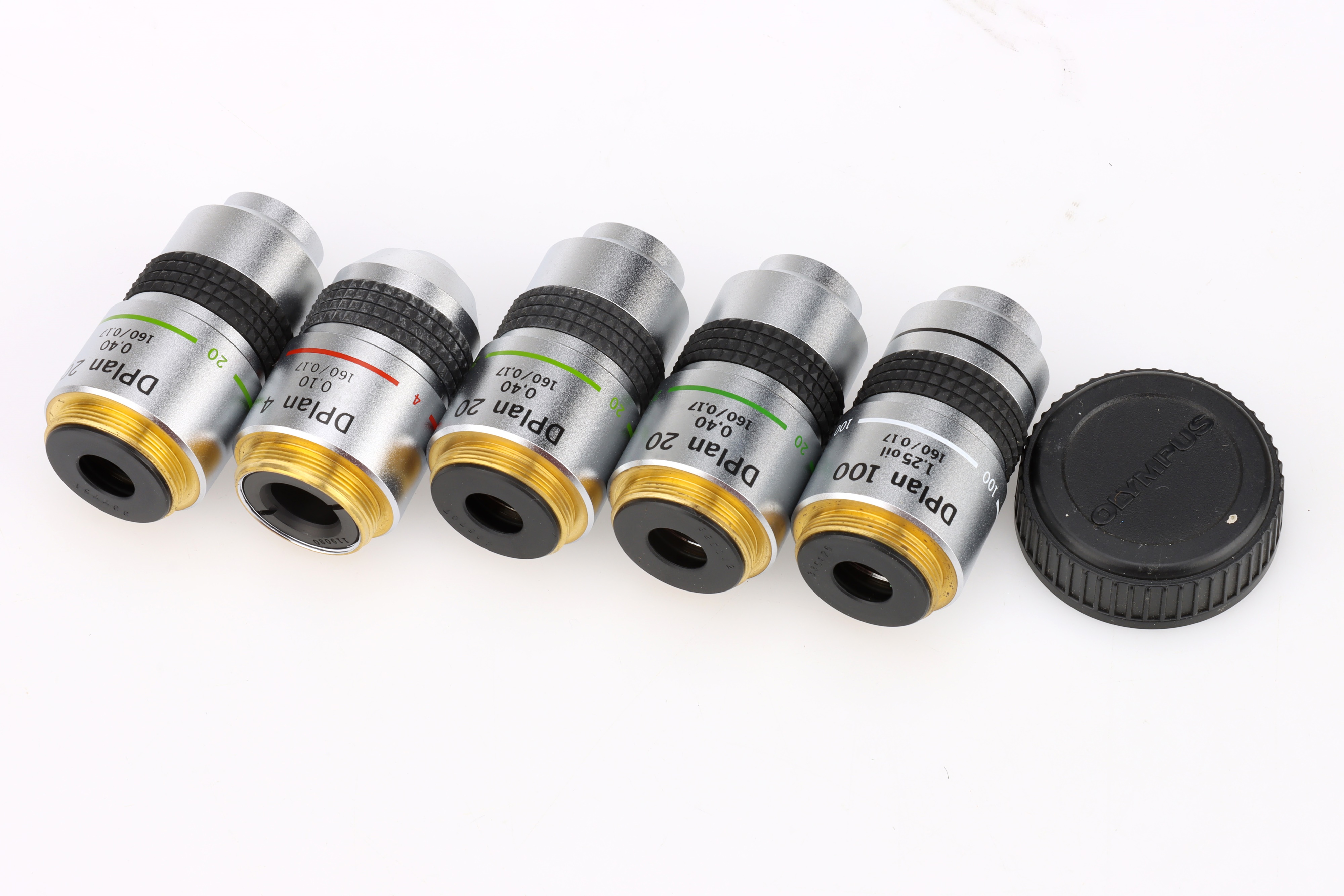 Microscope Objective Two Inch Lot 379 - 8 Olympus Microscope Objectives, DPlan