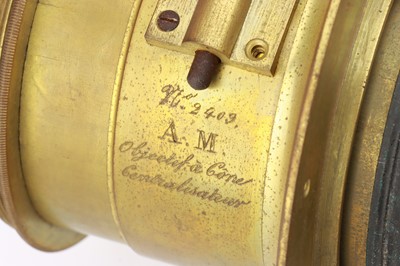 Lot 239 - An Early Alexis Millet Objectif à Cône Centralisateur Brass Lens