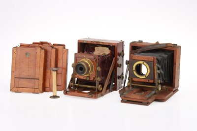 Lot 227 - A J. Lancaster Instantograph Quarter Plate Mahogany & brass Field Camera