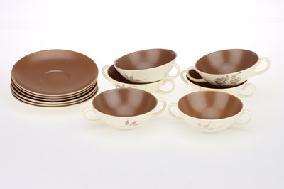 Lot 491 - A Selection of Six Poole Pottery Soup Dishes & Sauces