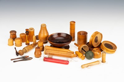 Lot 54 - A Large Collection of Wooden Medical & Apothecary Items
