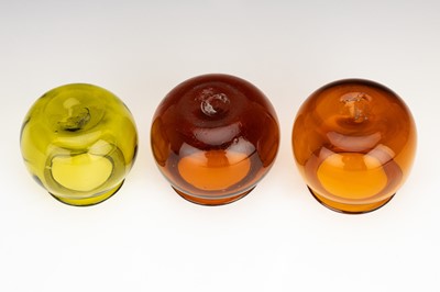 Lot 56 - A Collection of 3 Unusual Coloured Leech Jars