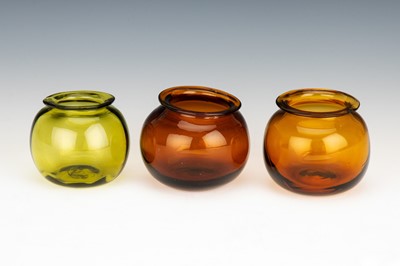 Lot 56 - A Collection of 3 Unusual Coloured Leech Jars