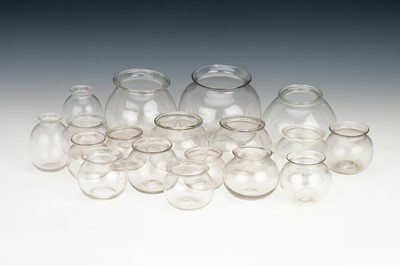 Lot 53 - Large Collection of 18 Victorian Leech Jars