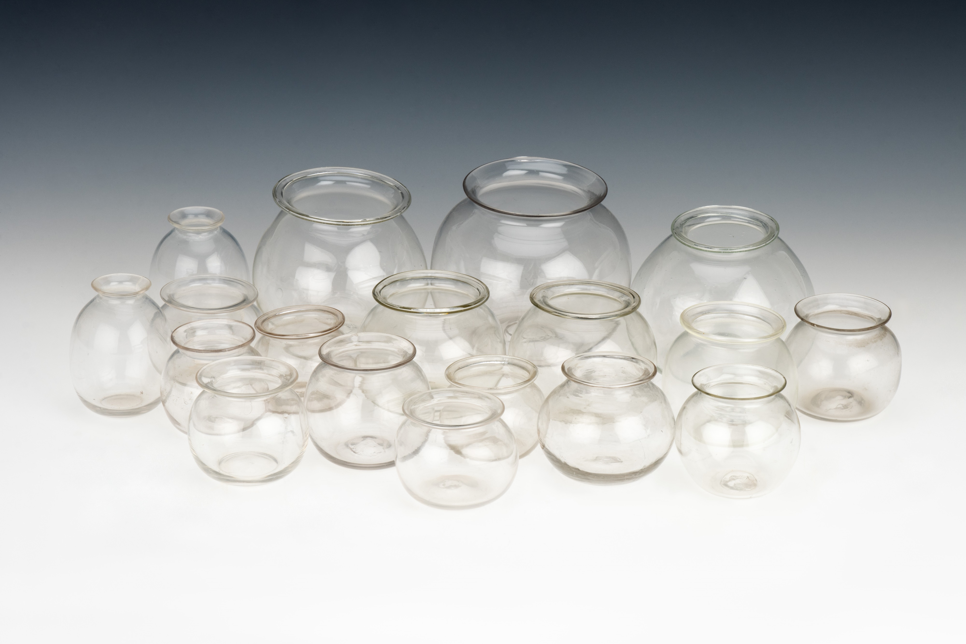 Lot 53 - Large Collection of 18 Victorian Leech Jars,