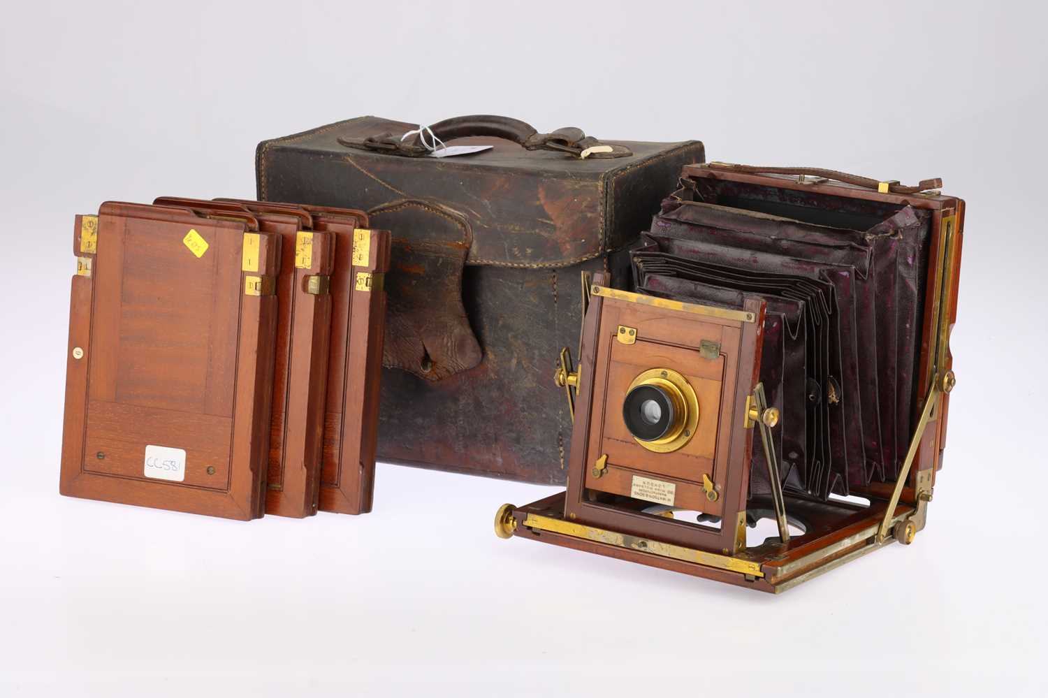 Lot 385 - A W. Watson & Sons Quarter Plate Mahogany & Brass Field Camera