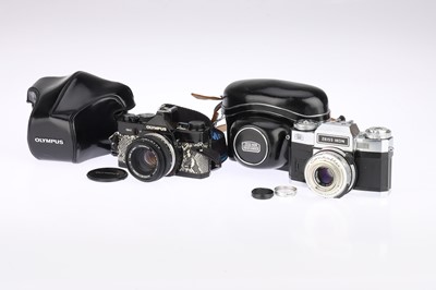 Lot 239 - An Olympus OM-2 MD and a Contaflex 35mm SLR Cameras