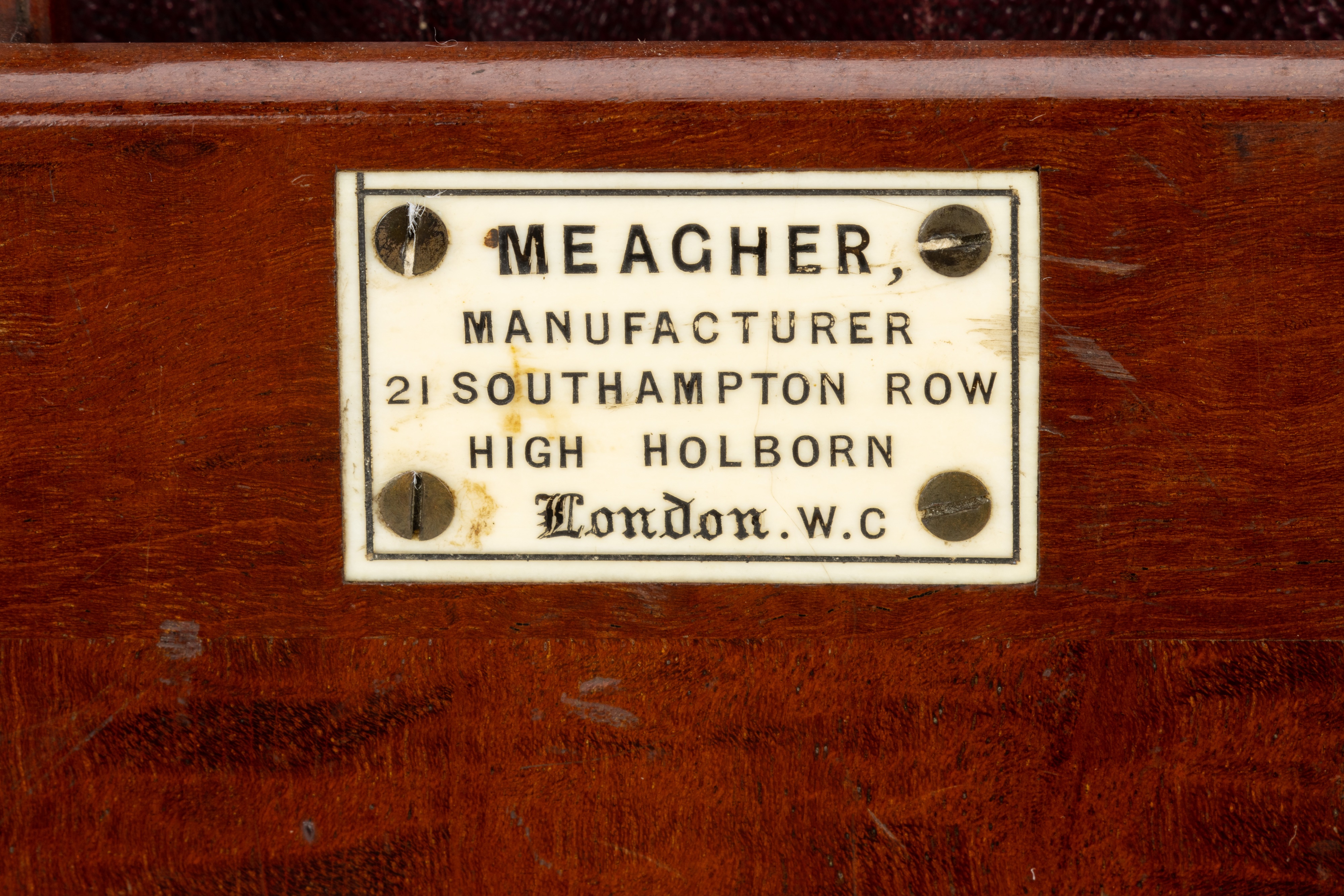 Lot 253 - A Meagher Whole Plate Mahogany & Brass