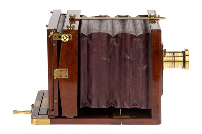 Lot 253 - A Meagher Whole Plate Mahogany & Brass Tailboard Camera