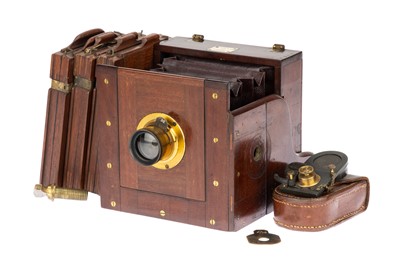 Lot 268 - A W. Watson & Sons Quarter Plate Mahogany & Brass Tailboard Camera