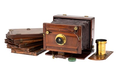 Lot 260 - A W. W. Rouch & Co. Patent Half Plate Mahogany Transitional Camera