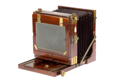 Lot 243 - A G. Hare Half Plate Mahogany & Brass Tailboard Camera