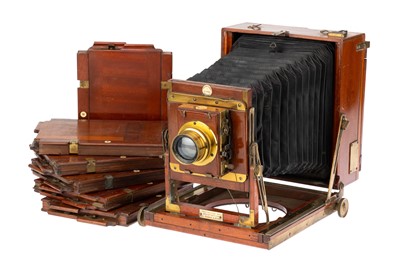 Lot 255 - A Thornton Pickard Half Frame Mahogany & Brass Field Camera