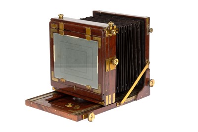 Lot 233 - An Adams & Co. Mahogany & Brass Whole Plate Tailboard Camera