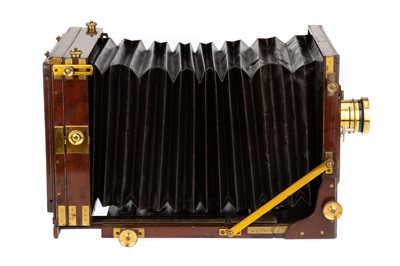 Lot 233 - An Adams & Co. Mahogany & Brass Whole Plate Tailboard Camera