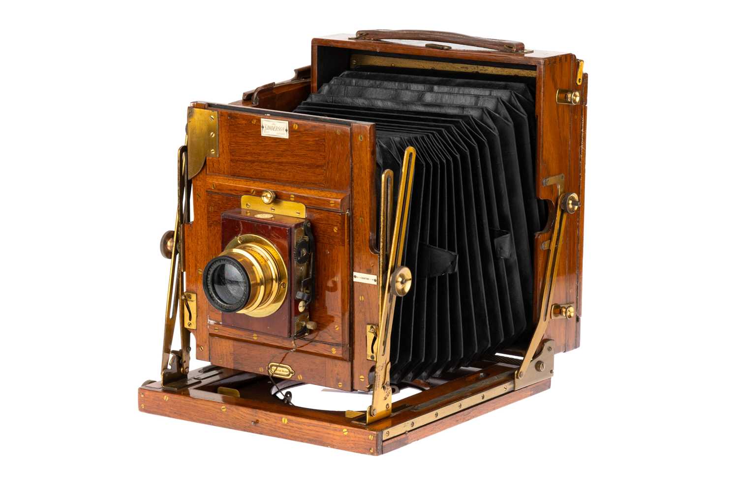 Lot 264 - A Sanderson Tropical Full Plate Mahogany & Brass Field Camera