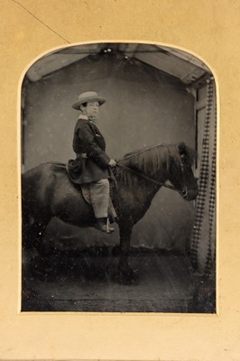Lot 39 - Ambrotypes Whole Plate Young Boy on Pony, and Others