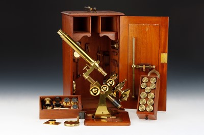 Lot 95 - A Very Fine Ross Type Microscope by Cary, London