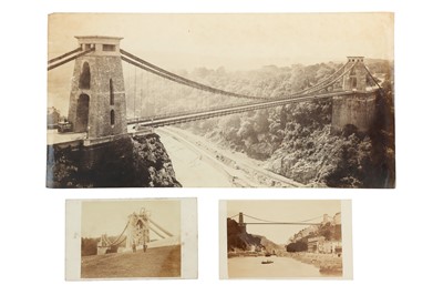 Lot 111 - Cartes de Visite of Clifton Suspension Bridge Under Construction