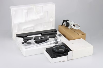 Lot 584 - A Zeiss AmScope Binocular Zoom Microscope & Boom Arm