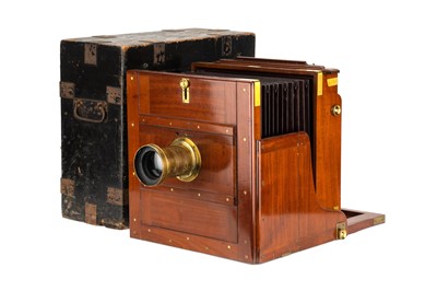 Lot 238 - A J. H. Dallmeyer Mahogany & Brass Wetplate 10 x 12 Tailboard Camera